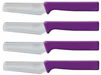 homiez 4 Stück Frühstücksmesser KNIFE lila, Brötchenmesser, Tafelmesser,
