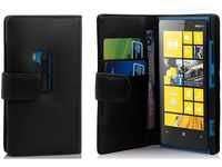 Cadorabo Hülle für Nokia Lumia 920 Hülle in KAVIAR Schwarz Handyhülle mit