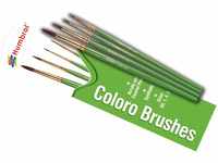 Humbrol AG4050 Pinsel, 4 Stück, Größen, grün, Coloro Size 00, 1, 4, 8 Brush Pack