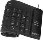 LogiLink Flexible & wasserfeste Tastatur (QWERTZ) 109 Tasten, mit USB-PS/2 Adapter,