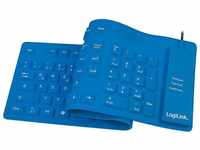 LogiLink ID0035A - flexible & wasserfeste Tastatur (QWERTZ) 109 Tasten, mit USB-PS/2