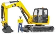 bruder 02466 - Cat Minibagger mit Bauarbeiter - 1:16 Baufahrzeug, Baustelle,