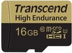 Transcend 16GB High Endurance microSDXC/SDHC Speicherkarte TS16GUSDXC10V / bis zu 95