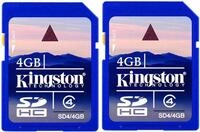 Kingston - Flash-Speicherkarte - 4 GB - Class 4 - SDHC (Packung von 2)