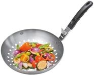 GEFU Gem&uuml;se-Wok BBQ aus Edelstahl mit abnehmbarem Griff f&uuml;r Grill & Backofen -