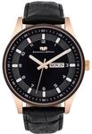 Rhodenwald & S&ouml;hne Herren Uhr Edelstahl ros&eacute;gold Quarzwerk 5 ATM | Echtleder