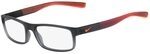 NIKE Brille Gr&ouml;&szlig;e 53 mm MATTE DARK GREY,CRYSTAL HYPER, EYE SIZE: 53 BRIDGE: 17