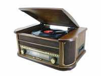Soundmaster NR 513, Nostalgie Stereo Musikcenter mit CD, Plattenspieler,