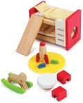 Hape Holz Kinderzimmer M&ouml;bel - Detailgetreues Kinderzimmer Puppenhaus, M&ouml;belset