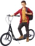 HOMCOM Kinderroller Scooter Tretroller 16 Zoll ab 5 Jahre Stahl Schwarz