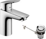 hansgrohe Waschtischarmatur Logis, Wasserhahn Bad mit Auslauf H&ouml;he 100 mm, mit