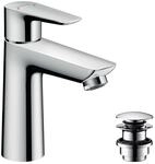 hansgrohe Talis E - Waschtischarmatur mit Push-Open Ablauf, Wasserhahn Bad mit