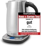 CASO WK 2200 Wasserkocher, Leistungsstarke 2200 Watt, Kompakte Gr&ouml;&szlig;e mit 1,2 Liter