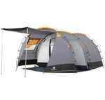 CampFeuer Zelt Super+ f&uuml;r 4 Personen | Grau/Schwarz | XXL Tunnelzelt mit 2