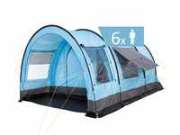 CampFeuer Zelt Relax6 für 6 Personen | Hellblau/Grau | Variables Tunnelzelt mit