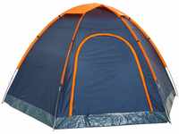 CampFeuer Zelt Hexone für 4 Personen | Orange/Blau | Kuppelzelt, 3000 mm