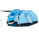 CampFeuer Zelt Super+ f&uuml;r 4 Personen | Blau/Schwarz | XXL Tunnelzelt mit 2