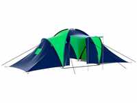 vidaXL Familienzelt Campingzelt Camping Zelt 9 Personen Gruppenzelt blau-grün
