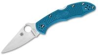 Spyderco 01SP663 Unisex &ndash; Erwachsene Taschenmesser Delica Flat GroundBlau,17.5