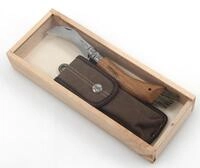 Opinel-Pilzmesser, 254148 rostfreier Sandvik-Stahl, Eichenholz, Wilschweinborsten,