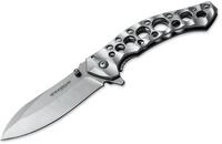 Magnum Slender Taschenmesser aus 440A-Stahl und Edelstahl in der Farbe Silber - 21 cm