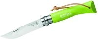 Opinel-Messer Nr. 7, 001442, rostfreier Sandvik-Stahl 12C27, gr&uuml;ner Buchenholzgriff,