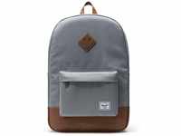 Herschel 10007-00061 Heritage Backpack Rucksack, Grey/Tan Synthetic Leather Backpack,