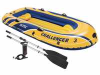 Intex Challenger 3 Set Schlauchboot - 295 x 137 x 43 cm - 3-teilig - Blau / Gelb,