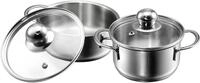 Kopf 124238 Mini Kochtopfset Parvus, 2-teilig mit Glasdeckeln, induktionsgeeignet,