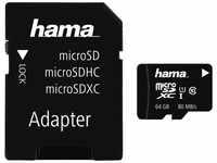 Hama microSDXC 64GB Class 10 UHS-I 80MB/s Karte inkl. SD Adapter