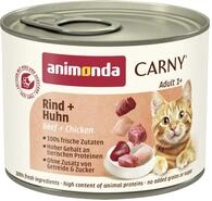 animonda Carny Katzen Nassfutter Rind + Huhn (6 x 200g), getreidefreies Katzen