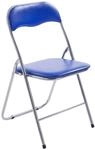 CLP Klappstuhl Felix I Gepolsterter Faltstuhl Mit Kunstleder-Bezug, Farbe:blau/Silber