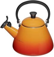 Le Creuset Kone Wasserkessel mit Pfeife, Emaillierter Stahl, 1,6 L, Ofenrot,