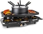 Klarstein 3-in-1 Raclette Fondue Kombi und Grill, 1100W Raclette-Fondue-Set mit