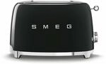 Smeg, 2x2 TSF01BLEU -Toaster, 2 Schlitze f&uuml;r 2 Scheiben, 6 Vergoldungsniveaus,
