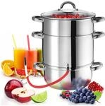tectake Dampfentsafter 15L Edelstahl, Entsafter, Saftpresse f&uuml;r Obst und Gem&uuml;se,