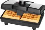 Clatronic Waffeleisen mit 2 gro&szlig;en Backfl&auml;chen | Antihaftbeschichtung | Waffeleisen