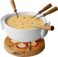 Boska Fondueset Twinkle - 4 Personen - Fondue K&auml;se Teelichter mit Stil - 1,6 L