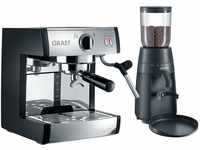 Graef ES702EUSET Siebträger-Espressomaschine, 2 cups, schwarz-matt/edelstahl