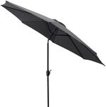 DEGAMO Marktschirm 300cm mit Kurbel grau, knickbar, Material Bezug 100% Polyester,