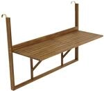 DEGAMO Balkonh&auml;ngetisch 120x40cm klappbar, Grosse Ausf&uuml;hrung, Akazienholz,