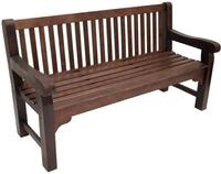 DEGAMO Gartenbank Parkbank Bristol 3-sitzer, Eukalyptus im Kolonialstil dunkel braun,