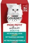Gourmet Mon Petit Duetto Intense Katzenfutter nass, Sorten-Mix mit Fisch, 8er Pack (8