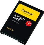 Intenso Interne 2,5" SSD SATA III High, 120 GB, 520 MB/Sekunden, Schwarz