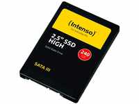 Intenso Interne 2,5" SSD SATA III High, 240 GB, 520 MB/Sekunden, Schwarz,