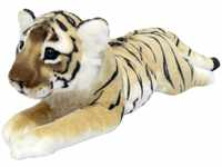 Wagner 2041 - Plüschtier Tiger Baby - liegend - braun - 60 cm Kuscheltier