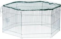 dobar&reg; 80614 Freilaufgehege 6-eckig verzinkt aus Metall mit Nylon Netz -