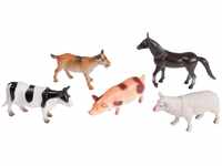 Idena 4329903 - Spielfigurenset mit 5 Farmtieren, aus Kunststoff, jeweils ca. 10 cm
