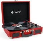 Denver VPL‑120R Kofferplattenspieler Rot &ndash; Retro Plattenspieler mit Lautsprecher,