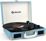 Denver VPL-120BU Kofferplattenspieler &ndash; Schallplattenspieler Retro Blau mit